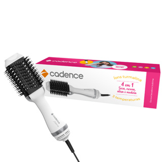 Escova Secadora Cadence Alisadora Modeladora Sublime 4 em 1 Branca 110V ESC705