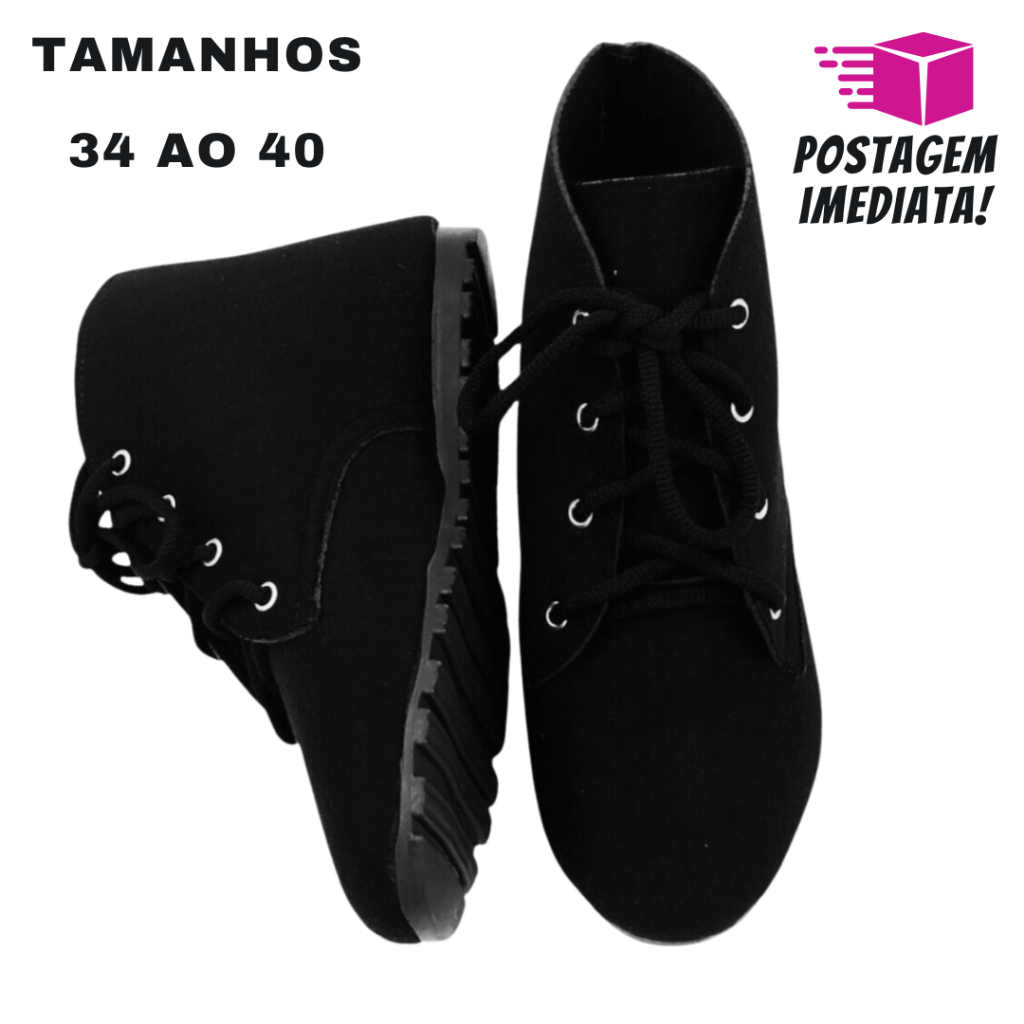 Bota Feminina Camurça Rasteira Inverno Estilo Coturno