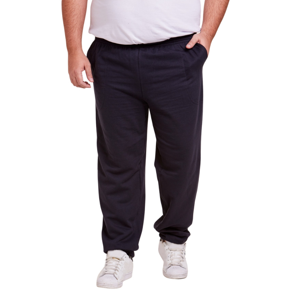 Calça Moletom Masculina Com Punho Plus Size