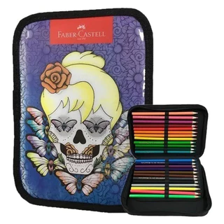 Estojo com 24 Cores 3D Feminino - Faber Castell / WX Gift