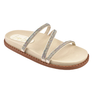 Sandalia Papete Birken Strass Brilhante Feminina Rasteirinha