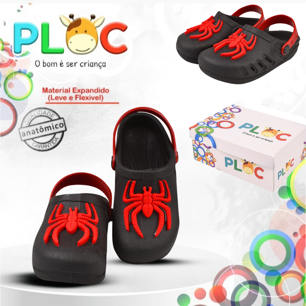 Babuche infantil MENINO PLOC Bab70 ARANHA