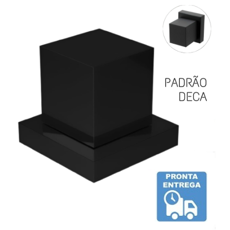 Acabamento Quadrado Para Registro Chuveiro Pressão / Gaveta 1/2 e 3/4 Preto 100% Plástico Padrão Deca - Não Descasca