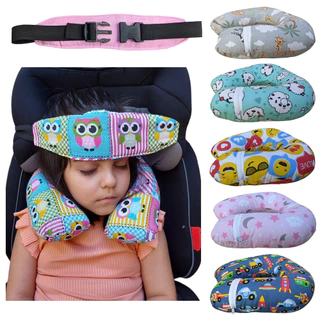 Kit Almofada de pescoço + Faixa Apoio Suporte Cabeça de Criança Cadeirinha Carro Para Viagens em Oferta na Shopee