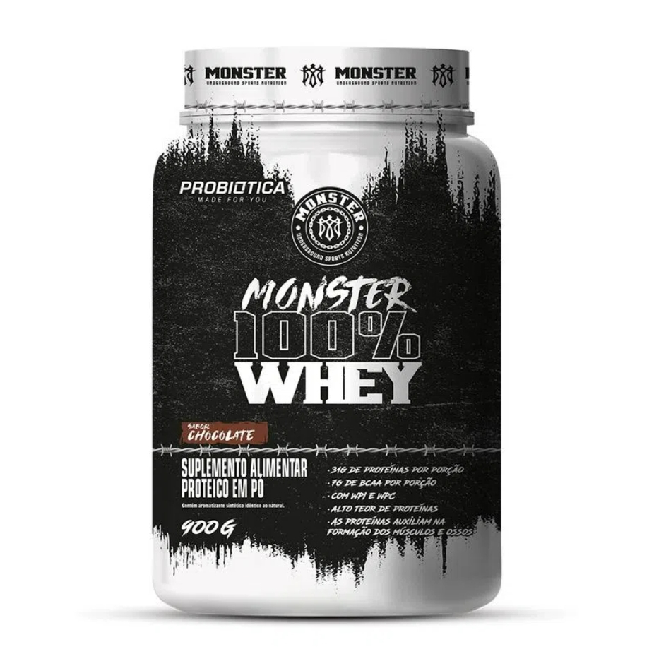 Monster 100% Whey Protein 900g (isolado + concentrado) – Probiótica