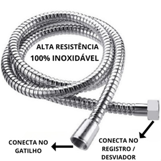 Engate Mangueira Flexível De Inox Cromado Para Ducha Higiênica (Escolha O Tamanho)