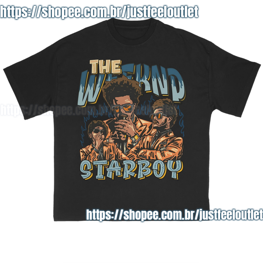 Camiseta T-shirt Unissex Algodão Cantor The Weeknd Starboy