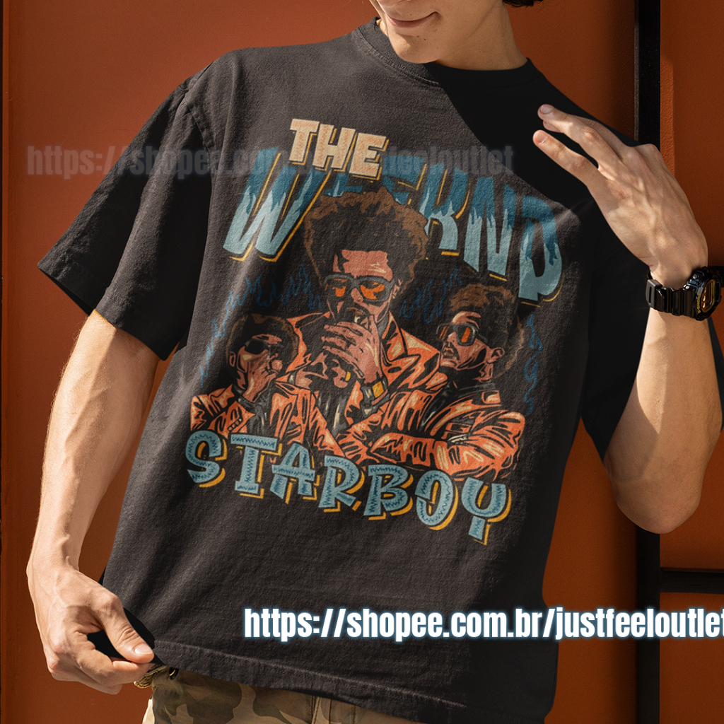 The Weeknd STARBOY T-shirt Sサイズ Camiseta T-shirt Unissex Algodão Cantor The Weeknd Starboy