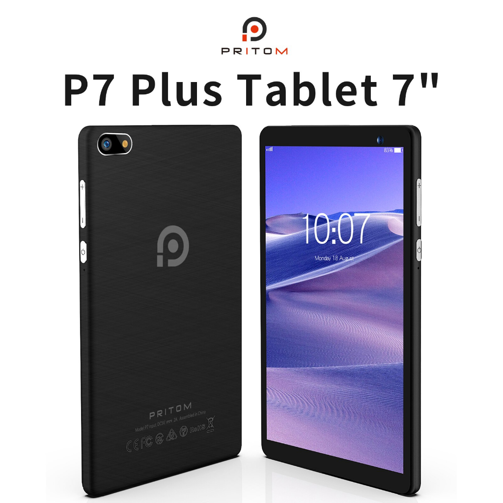Tablet Pritom pc 7 polegadas android 11 com processador quad core 32 gb, tela hd ips, câmera dupla, wi-fi com estojo protetor