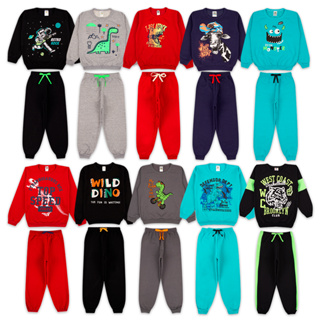 Kit Sortido 6 Peças de Roupas Masculino Infantil Inverno – 3 blusas casacos + 3 calças de 1 ao 10 – Promoção – Kit 3 Conjuntos Moletom Infantil Menino Inverno com Calça e Casaco Bebe Barato