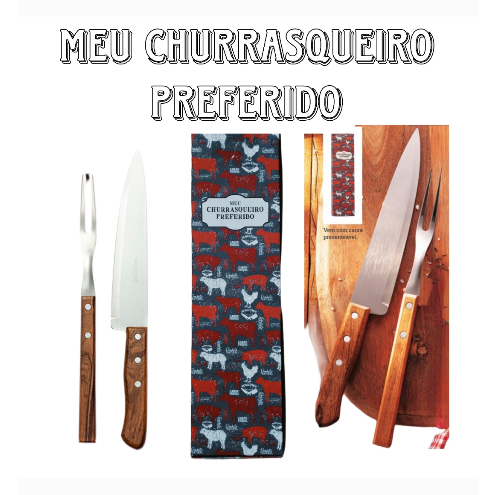 Kit Meu Churrasqueiro Preferido C Itens Garfo E Faca Shopee Brasil