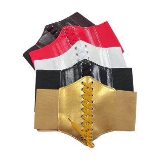 Cinto Corselet Corset de Elástico com Velcro Efeito Cintura Fina