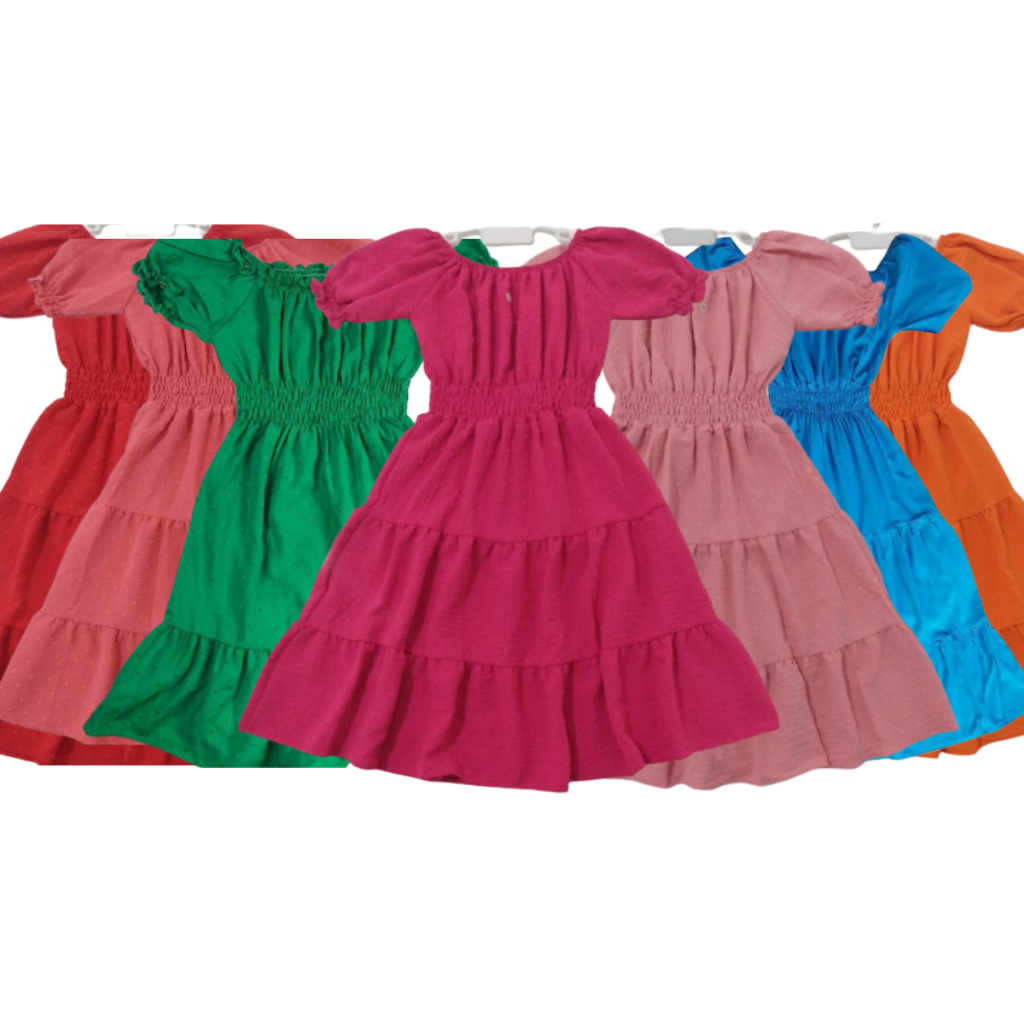 Vestido Infantil Ciganinha Camponesa Manguinha Menina Moda