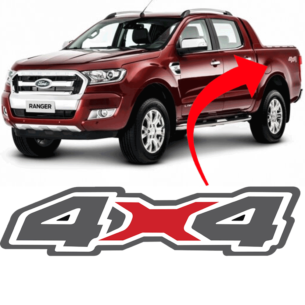 PAR ACONJUNTO KIT ADESIVO 4X4 LATERAL FORD RANGER 2019 2020 2021 2022 ...