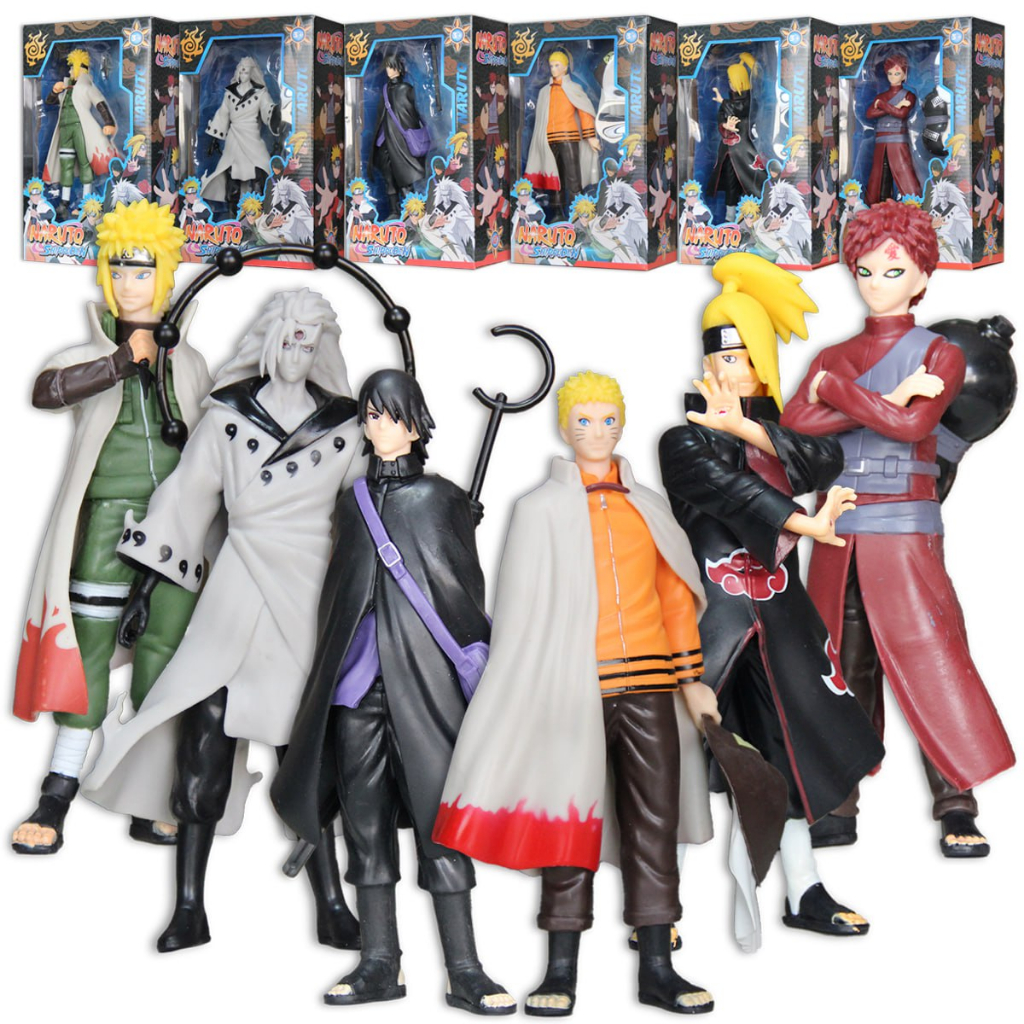 PVC de corpo inteiro em pé Action Figure, Anime Naruto, Akatsuki Uchiha,  Obito, Forma Batalha, Toy Modelo, Birthday Gift, 3 cabeças