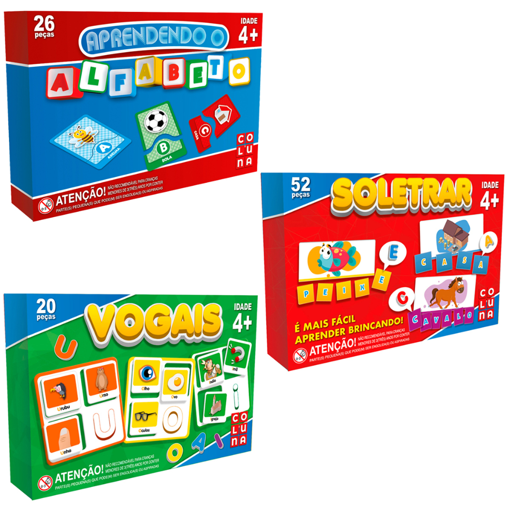 Jogos Alfabetização Escolar Ler e Escrever Silabas Alfabeto Vogais ...