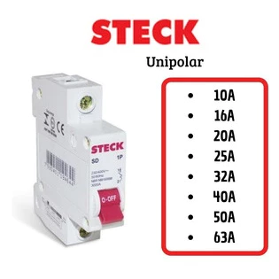 Mini Disjuntor Steck Monopolar Unipolar Unifásico 10a Até 63a Curva C