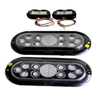 Kit Lanterna De Led Carretinha Com Duas Luz De Placa cristal