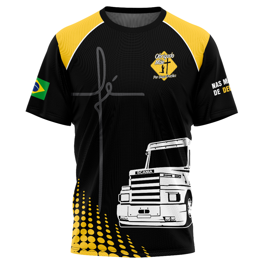 Camisa Caminhoneiro Caminhão Fé Obrigado Mãe Por Suas Orações