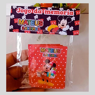 Mickey Mouse Jogo da Memoria Personalizado Kit com 10 unidades/Lembrancinhas/Festa infantil