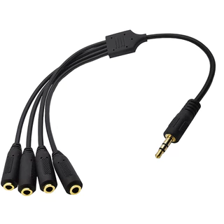 Divisor De Áudio Cabo De Extensão De Áudio 4 X 3.5mm 3 Polos