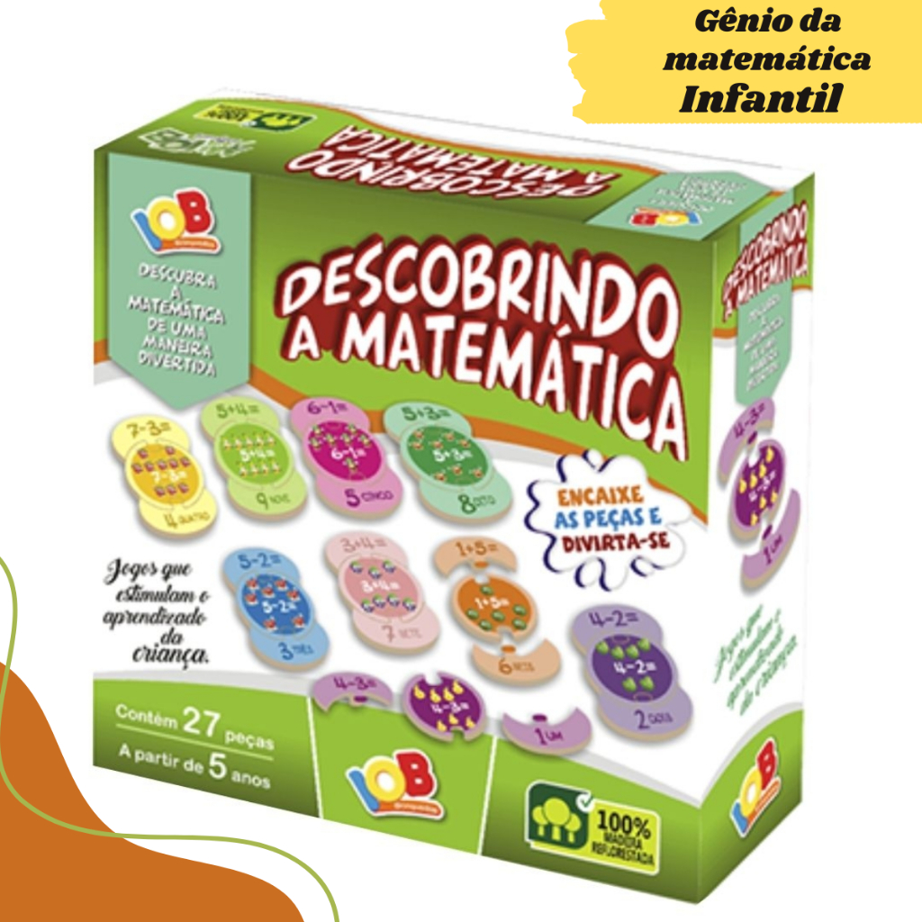 Jogo Pedagógico Descobrindo Aprendendo a Matemática Iob Brinquedos Infantil Educativo Escolar
