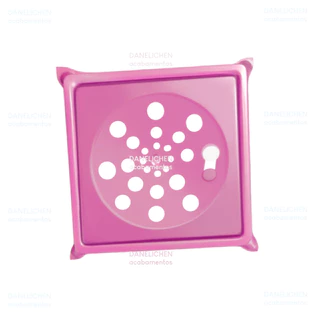 Ralo Grelha Quadrado INOX Cor Rosa