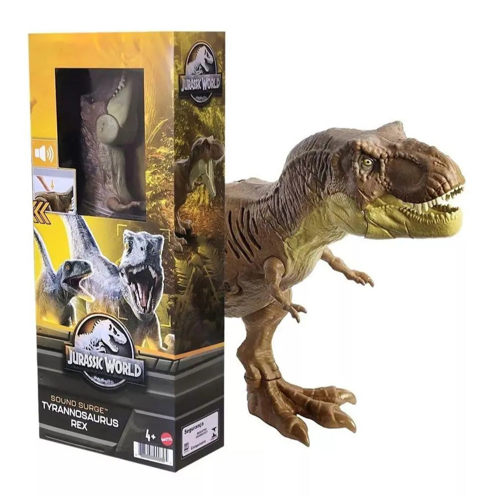 Dinossauro Tiranossauro Rex - Boneco com Som Jurassic World - JP Toys -  Brinquedos e Actions Figures para todas as idades