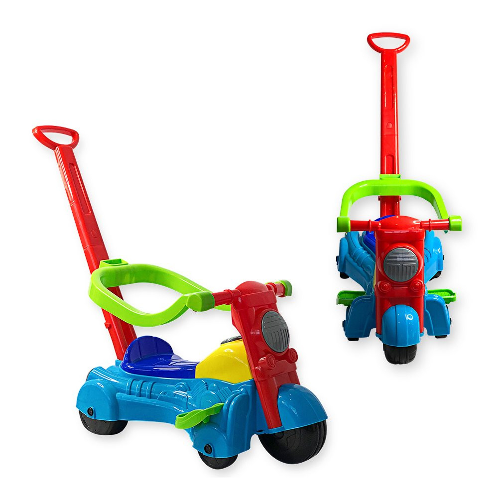 Triciclo Infantil Carrinho De Empurrar ConfortavelPara Bebe Crianca Colorido Motoca Moto Andador Baby Infantil Com Haste