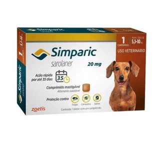 Simparic 20 Mg 5,1 A 10 Kg Com 1 Comprimido - Caixa Lacrada