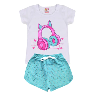 Conjunto Infantil Feminino Shorts e Baby Look Menina L03