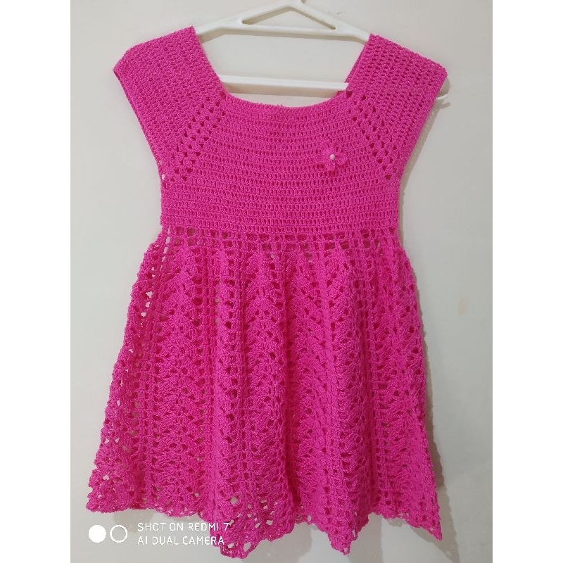 Vestido infantil de croche para 4 anos