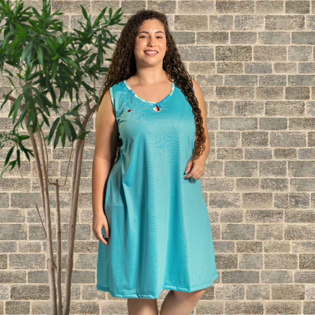 Camisola Plus Size Regata Com Viés Estampado Malha Confortável Shopee Brasil