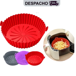 Forma de Silicone Para Air Fryer Fritadeira Com Alça Lavável Flexível e Reutilizável