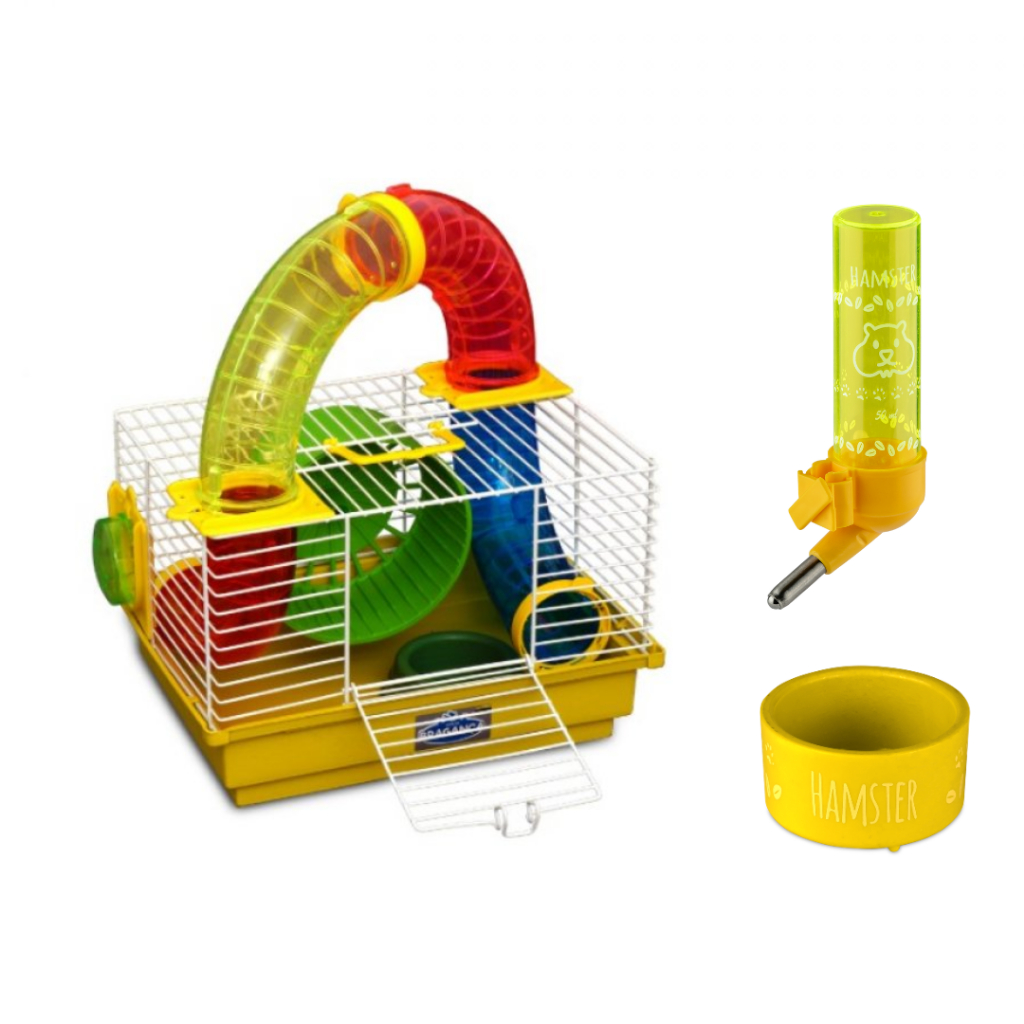 Gaiola para Hamster Anão Russo Tubos Divertidos Amarela | Shopee Brasil