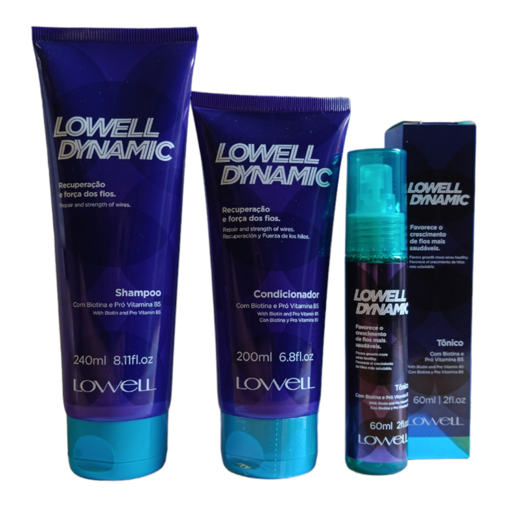 Kit Dynamic Lowell Shampoo Condicionador e Tônico | Shopee Brasil