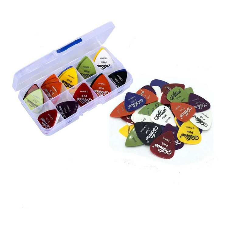 Kit Caixa 50 Palheta Paleta P/guitarra Violão Baixo + Estojo