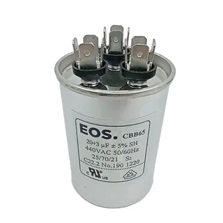 Capacitor Duplo Para Ar Condicionado de janela ou Split 7500 ou 9000 Btus 20+3uf 380 440v
