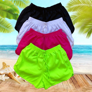 Short Feminino Praia Azul Marinho Não Aguenta Bebe Leite Cós Elástico