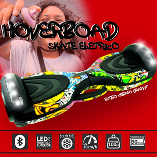 Hoverboard Skate Elétrico Com Led E Bluetooth 6,5