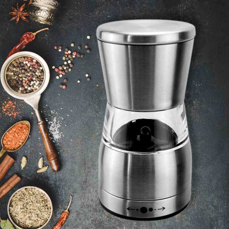 Moedor Manual Aço Inox E Acrílico Luxo Regulagem de Moagem P