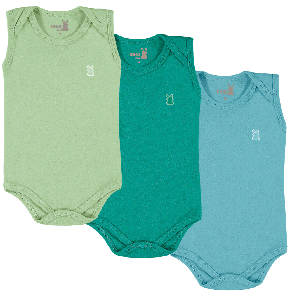 Kit 3 Body Liso Regata Bebê Masculino Infantil Borys Lisos Menino Kiko ...