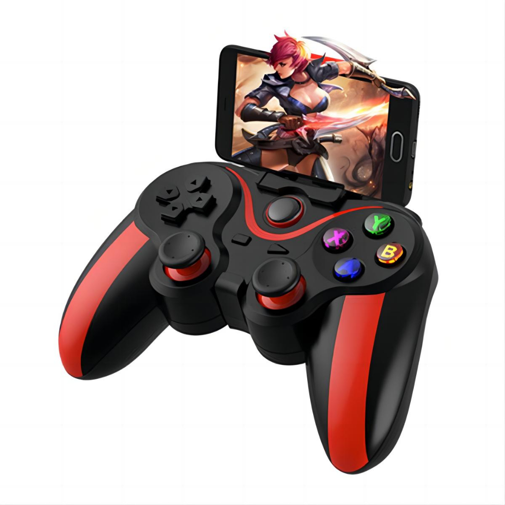 Controle de jogos sem fio, Joystick para controle de jogos EasySMX PC com  botões turbo e gatilho de vibração dupla para Windows/Android/PS3/TV Box,  blue and red : : Games e Consoles