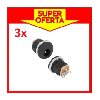 3 Conector Plug Jack Tipo P4 Dc Femea Dc-022 2,1x5,5mm