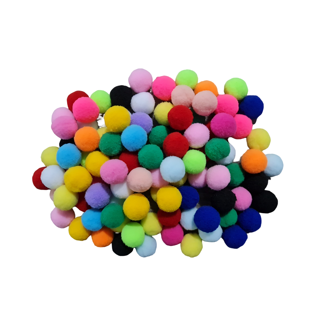 Pompom 20mm Pacote Com 100 Unidades Mix Colorido