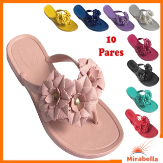 Kit 10 Pares Chinelo Feminino ADULTO Sandálias Revenda Atacado Mirabella