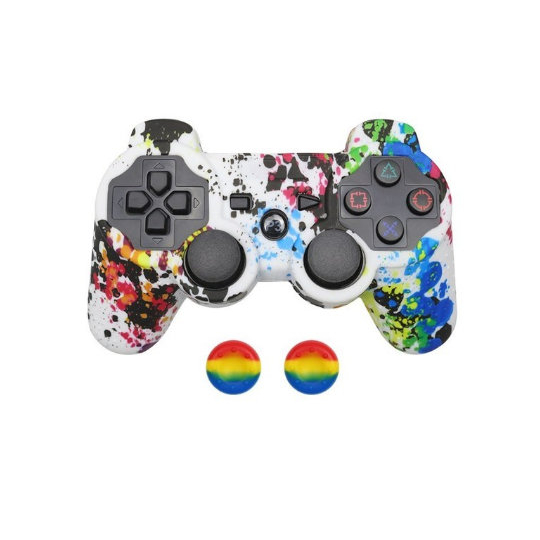 Capa Protetora Case De Silicone Estilo Camuflada para Controle de PS3 e PS2 Capinha para controle de Ps3