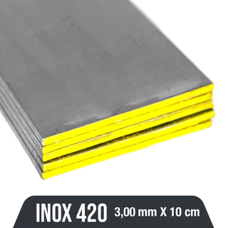 Aço Inox 420 Cutelaria Lamina Chapa faca 10cm X 3mm