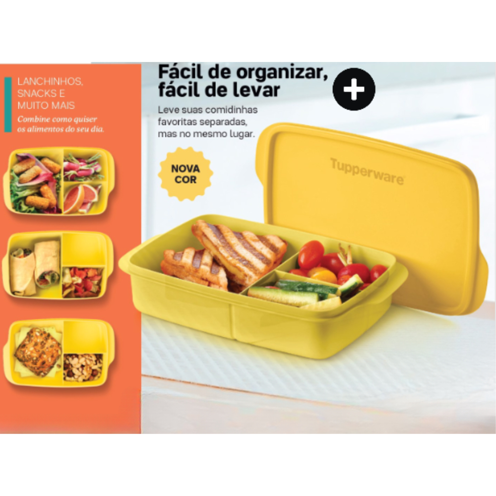 Tupperware Basic Line com Divisórias 1 Litro | Shopee Brasil