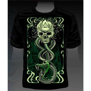 Camiseta Harry Potter Caveira Neon Unissex - Brilha No Escuro